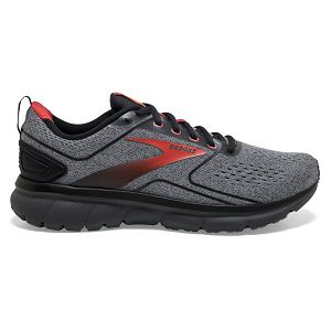 Brooks Transmit 3 Mens Road Running Shoes Grey/Black/Red | USA-RQE051637